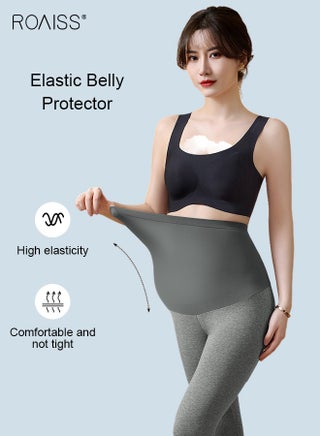 Plus Size Maternity Support Pants Maternity Leggings with Belly Support Relieve Waist Pressure Comfortable and Skin Friendly Fabric with Stretch and Non-Constricting - view 3